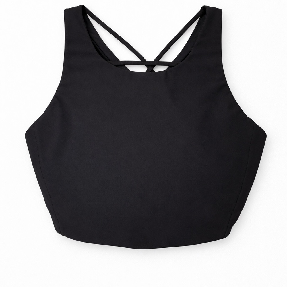 Athleta Black High-Neck Strappy Sports Bralette